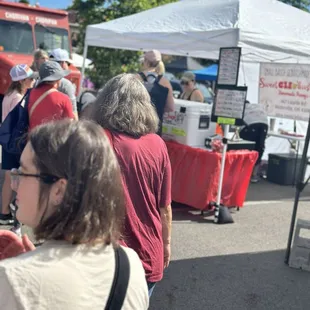 Line is long at Sweet Cle-bus but worth it.