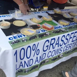 a table with a variety of food items
