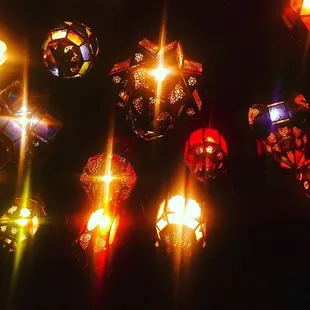 a variety of colorful lights
