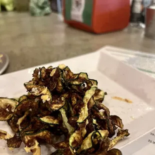 This is the ever so yum yum zucchini ribbon appetizer.