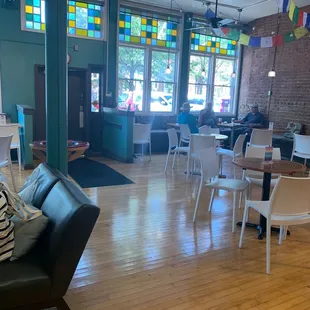 the interior of a coffee shop