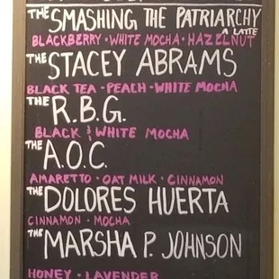 Coffee for Justice Seeking People specials menu at the Urban Abbey.