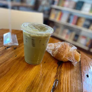 &quot;lucky latte&quot; or a croissant in honor of St.Patrick&apos;s day!!