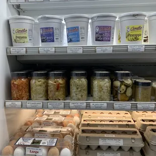 shelves of food in a grocery store