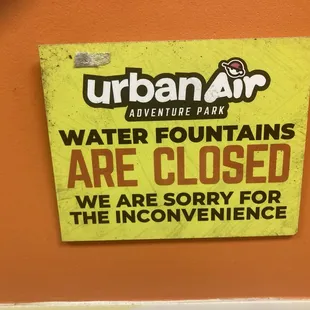 The water fountain has been closed/broken for 3+ years
