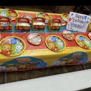 We brought our own theme decor however the park does provide decor.