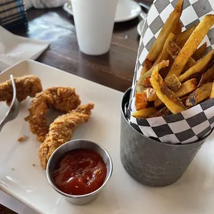 Chicken tenders and fries