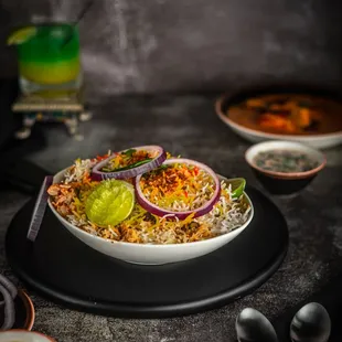 a bowl of food on a table