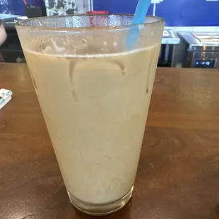 Vegan Brown sugar, expresso  shake with oak milk. FREAKING AMAZING