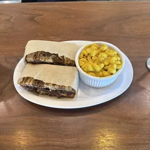 Ruben and macaroni and cheese