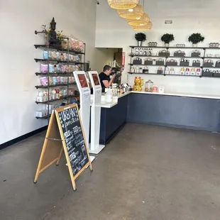 the interior of the shop