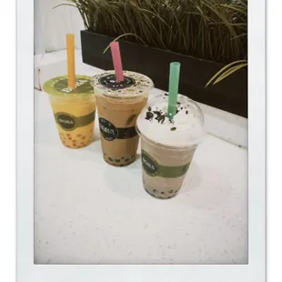three different drinks