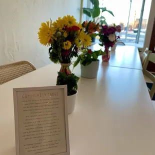 Community Table intro... I especially love the "Introduce yourself, life is short".