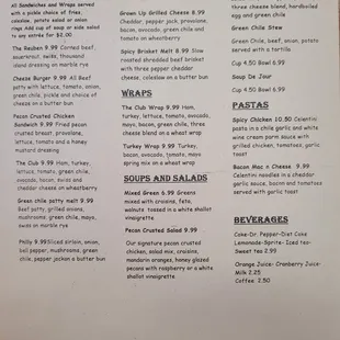 the menu