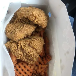 Fried Catfish Basket with sweet fries