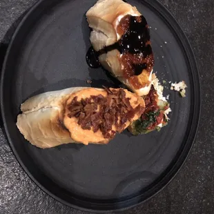 "Bruschetta" nice attention to detail; the chef didn't even bother to cut the servings in half.