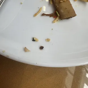 Bone fragments from the goat Biryani