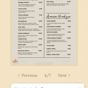 menu