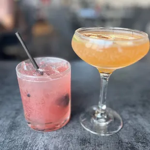Berry smash (left) passion project (right)