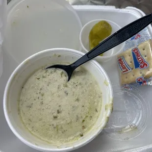 Chicken poblano soup was good light taste