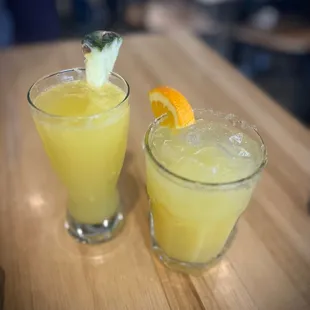 two glasses of orange juice