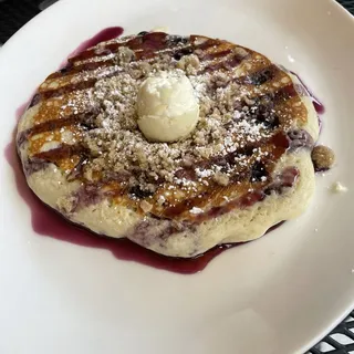 Single Blueberry Streusel Pancake