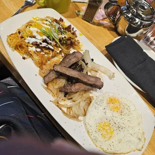 Eggs and steak...