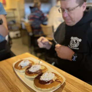 Strawberry Cheesecake Pancake Flight