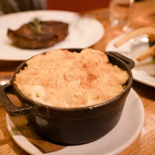 a pot of food on a table