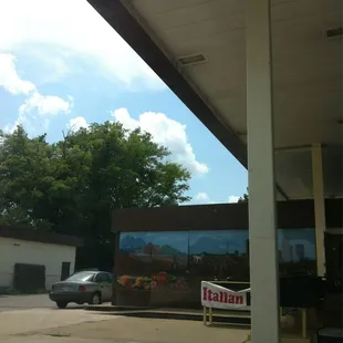 a car parked in a parking lot