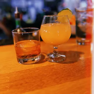 Whisky and mango spicy margarita