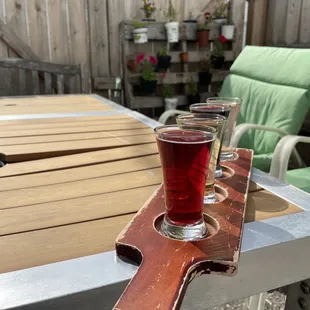 Flight 2 of 2 on the outside patio