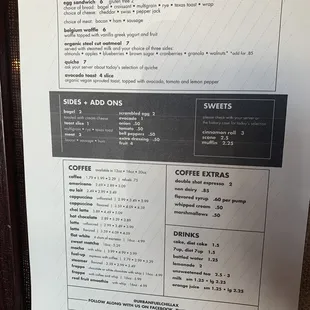 the menu