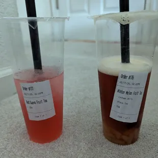 Red Guava Fruit Tea and Winter Melon Fruit Tea