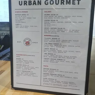 The menu