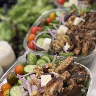 a variety of salads
