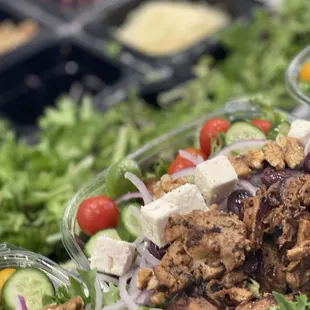 a variety of salads