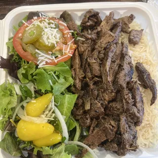 Mediterranean beef rice plate