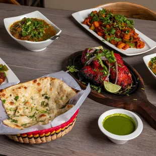 a variety of dishes
