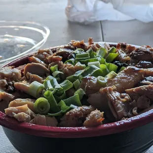 a bowl of food