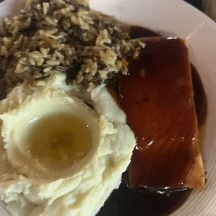 Salmon Filet with the bourbon sauce was spicy