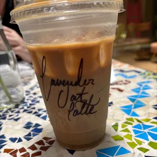 Iced Latte Triple 20 oz. With oat milk and lavender SOOO good