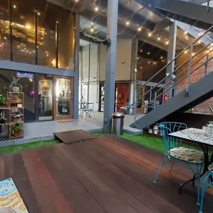 Shared seating area. View to the back of the shop.