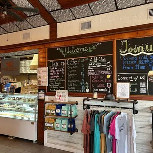 the interior of a bakery