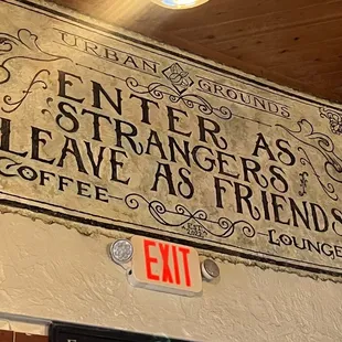 the entrance to a restaurant