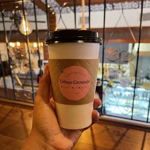 Decaf mocha lavender latte