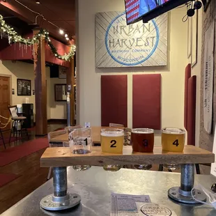 Flight in the tap room.