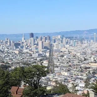 View of Market Street and Downtown SF from Twin Peaks