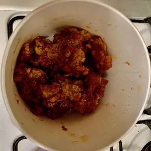 Korean style chicken that was actually a bunch of chopped up BS with sauce on it.