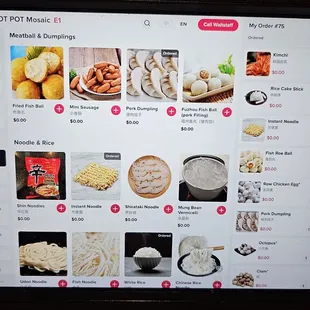 Menu as of January 2024